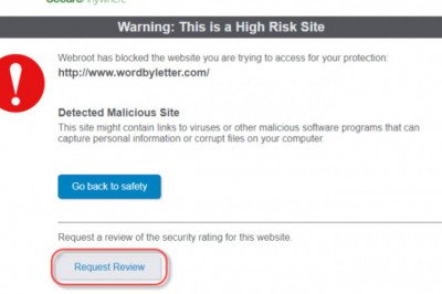 Webroot Antivirus Warn Alerts and Dangers hints