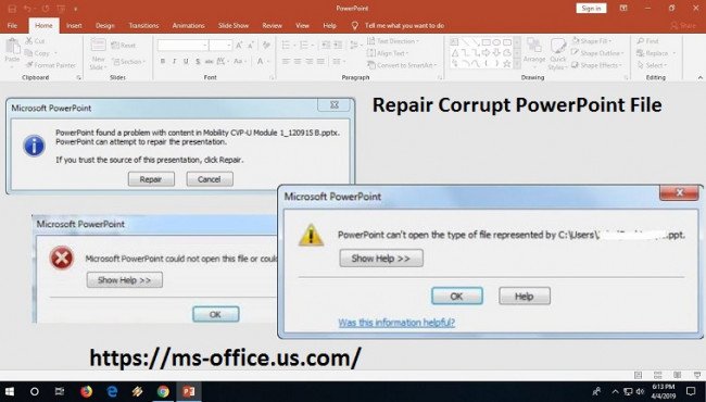 Why Do PowerPoint Files Become Corrupted? - office.com/setup365