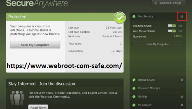 Save Threat Logs in Webroot: - www.webroot.com/secure