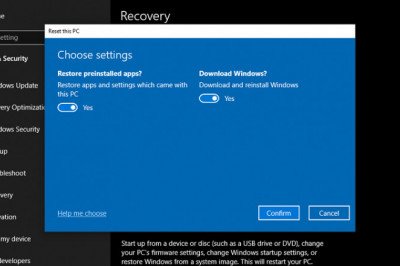 Perform Factory Reset on Window 10