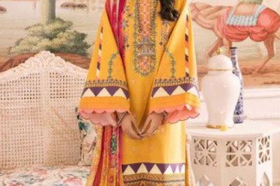 Buy Embroidered Lawn Dress Online | Seran
