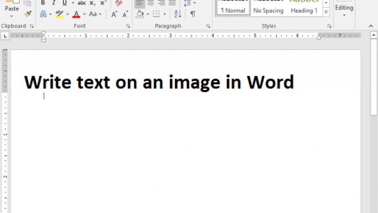 how to write text under image in word