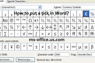 How you can put a tick in Word?