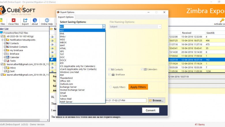 How to Export Zimbra TGZ File to Outlook in a Bulk?