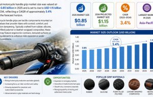Global motorcycle handle grip market size was valued at USD 0.85 billion in 2025